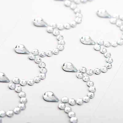 Image of 18cm Diamante Pearl Elegance Border Trim Self Adhesive Rhinestone Gem Craft Sticker (2 Pieces)
