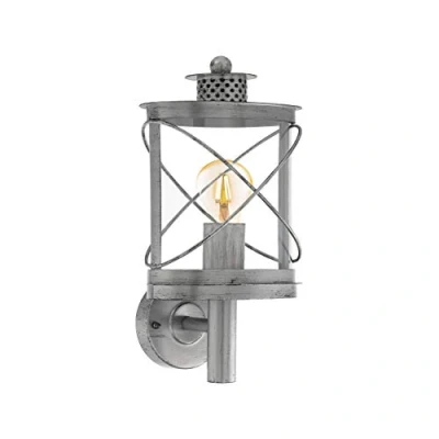 Image of EGLO 94865 E27 Silver Antique Outdoor Wall Light HILBURN 1