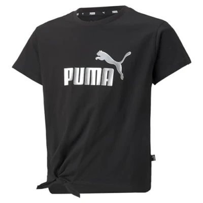 Image of Puma Girl&#039;s Ess+ Logo Knotted G Tee, Black, 104 UK