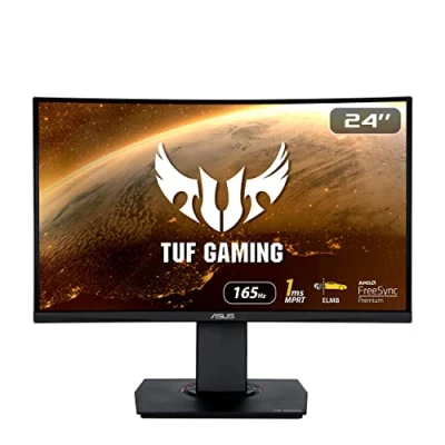 Image of ASUS TUF Gaming VG24VQR Curved Monitor â“ 23.6 inch Full HD (1920 x 1080), 165Hz, Extreme Low Motion Blur, FreeSync Premium, 1ms (MPRT), Shadow Boost