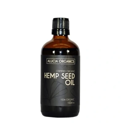 Image of Alucia Organics Certified Organic Hemp Seed Oil 100ml Pure, Natural, Cold Pressed, Organic, Vegan, Cruelty Free, for Skin, Face, Body, Massage