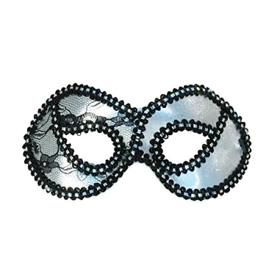 Image of Bristol Novelty EM006 Lace Domino Mask Silver Metallic Pack of 1 Eye, Womens, One Size