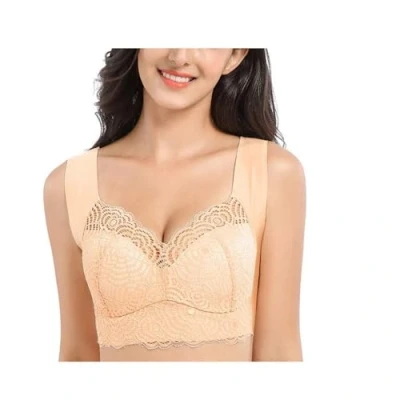 Image of Air Ultimate Lift Bra Stretch Full Figure Seamless Lace Cut Out Bra，Exsecret Sports Bra，Sleep Bras for Women 40/90D Skin Color