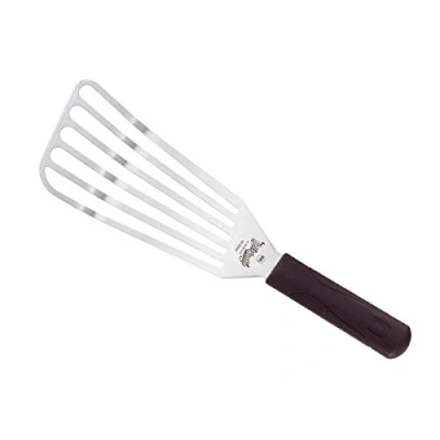 Image of Mercer Culinary M18390 Hell&#039;s Handle 4 x 9 Inch Large Fish Turner/Spatula, Stainless Steel, Multi Colour