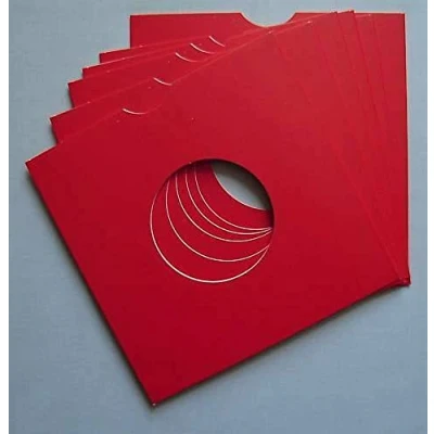 Image of 500 x 7&quot; Record Vinyl Card Sleeves Masterbags In Red, White, Black, Blue (Red)