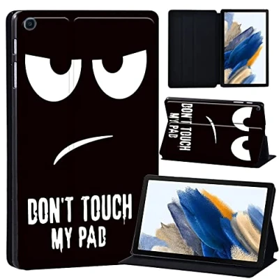 Image of Printed Case for Samsung Galaxy Tab A8 10.5 Inch 2022 (SM X200/X205/X207), Slim Lightweight Protective Hard Cover Trifold Stand with Auto Sleep/Wake (don&#039;t touch my pad)