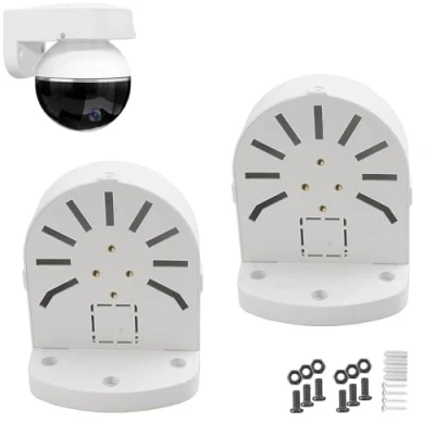 Image of PCUORLEORS Universal Wall Mount Bracket for Dome Security Camera,Security Camera Junction Box, CCTV IP Surveillance Cameras Holder, ABS Plastic Indoor Outdoor Box(2 Pack)