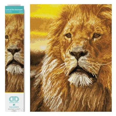 Image of DIAMOND DOTZ lion DQ9 Intermediate Kit, Lord of The Serengeti, 35 x 45cm