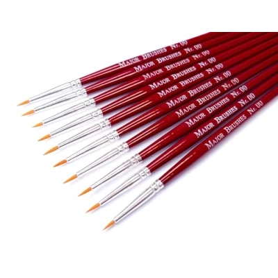 Image of Major Brushes Sable Substitute Brush Size 00 Set of 10
