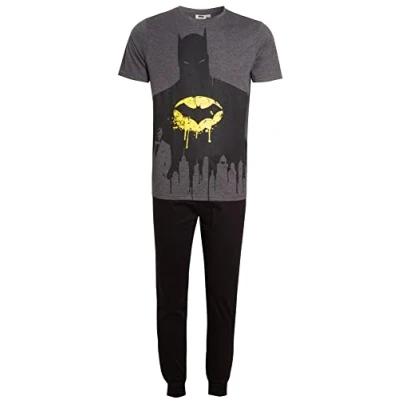 Image of DC Comics Mens Batman Pyjamas Pjs Black M
