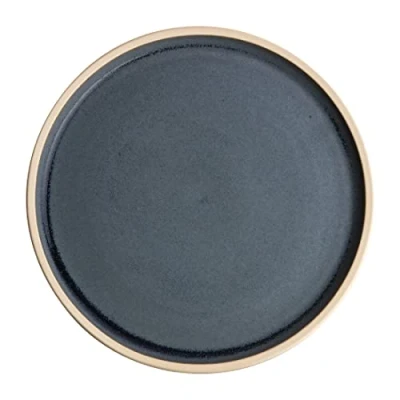 Image of Olympia Canvas Flat Round Plate Blue Granite 180mm (Pack of 6)