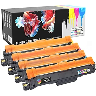 Image of PRESTIGE CARTRIDGE Set of 4 Compatible TN 243 247 Laser Toner Cartridges with CHIP for Brother DCP L3510CDW L3550CDW HL L3210CW L3230CDW MFC L3710CW L3750CDW L3770CDW