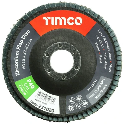Image of 6x TIMCO Flap Disc Zirconium Type 29 Conical P40 Grit 231020