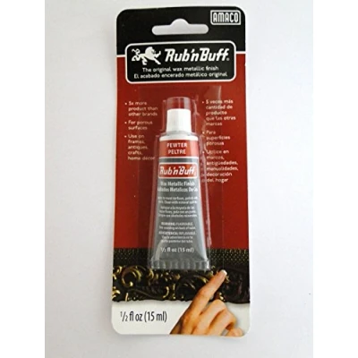 Image of Pewter Rub N Buff Original Metallic Gilding Wax Based Antiquing Decorating Crafts 15ml (Pack of 1)