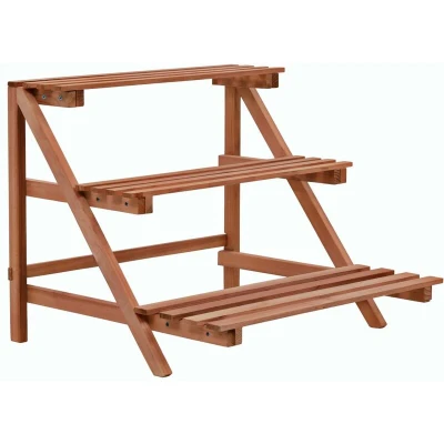 Image of vidaXL 3 Tier Plant Stand Cedar Wood 48x45x40 cm