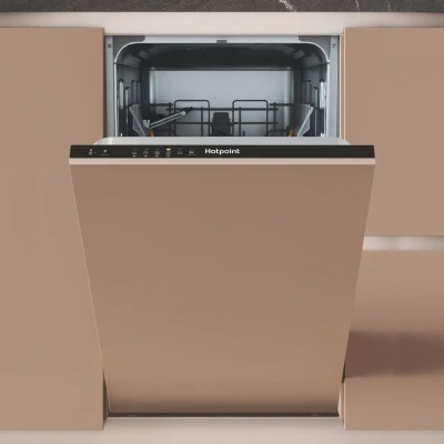 Image of Hotpoint Integrated Slimline Dishwasher Black, Eco Programme