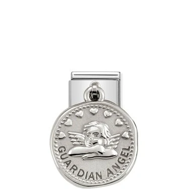 Image of Nomination Silver shine Guardian Angel Charm Stainless Steel