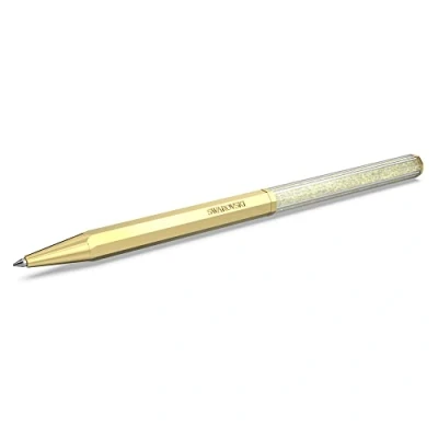 Image of Swarovski Crystalline ballpoint pen, Octagon shape, Gold tone, tone plated