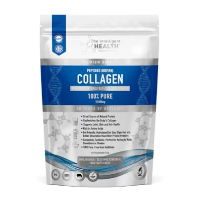Image of Hydrolysed Collagen Powder (Bovine) High Protein Grass Fed Unflavoured Peptides Supplements for Women Gluten Free, Paleo &amp; Keto Friendly. 450g (Pack of 1)
