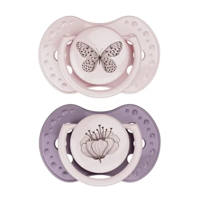 Image of Difrax Lovi Dynamic Dummy 3 to 6 Months Pink &amp; Purple