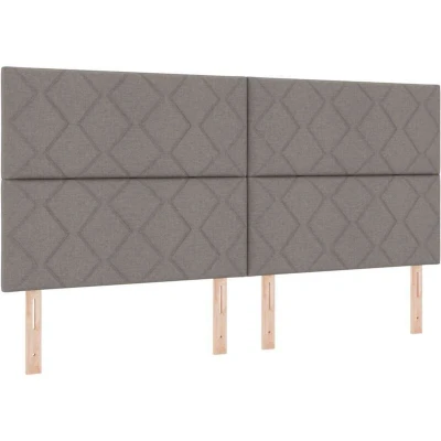 Image of vidaXL LED Headboard Diamond Blocks Design Taupe 200 cm Fabric