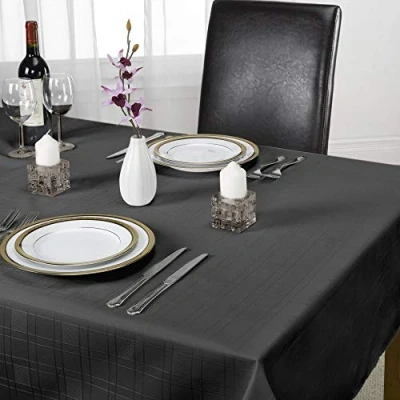 Image of Tony&#039;s Textiles Black Chequers Tablecloth 52&quot; x 70&quot;