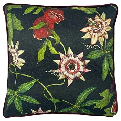 Image of Paoletti Figaro Cushion Cover, Polyester, Cotton, Green,43 x 43cm