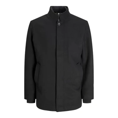 Image of JACK &amp; JONES Men&#039;s Jjeharrison Wool Jacket Sn, Black, L