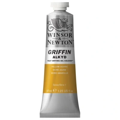Image of Winsor &amp; Newton Griffin 37ml Alkyd Fast Drying Oil Colour Tube Yellow Ochre