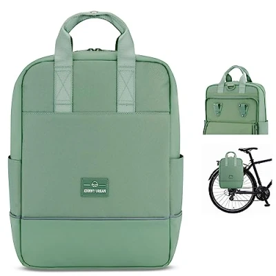 Image of Johnny Urban Bike Pannier Bag for Bicycles Green Jona Medium 2 in 1 Daypack and Rear Rack Backpack Cycling Storage Leisure, Work Travel Water Repellent