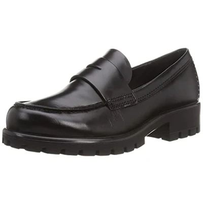 Image of ECCO Modtray Loafer Slipons, Women&#039;s, Size: 6.5 7, Black Leather