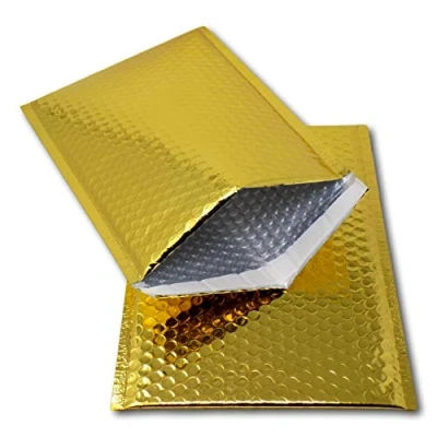Image of EPOSGEAR 25 Gold Shiny Metallic Foil Bubble Padded Bag Mailing Envelopes Perfect for Marketing, Promotions or and Alternative to Gift wrap (A3 / C3 450mm x 320mm)