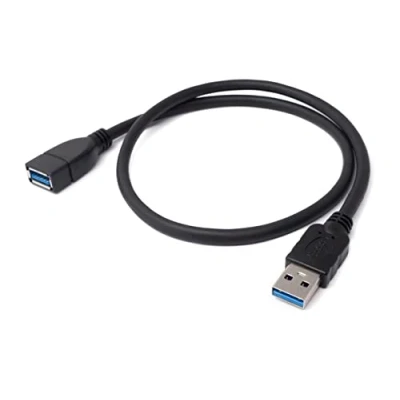 Image of System S USB 3.0 Type A (male) to (female) Cable Extension Cable, Black, 50 cm
