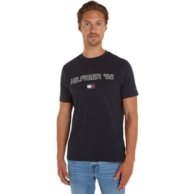 Image of Tommy Hilfiger 85 TEE Print Tshirt, Men&#039;s, Size: XS, Desert sky