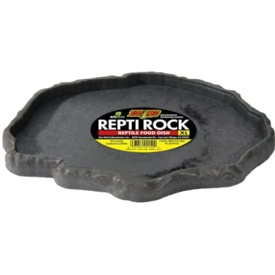 Image of Zoo Med FD 50 Repti Rock Feed Dish, XL Assorted Colors (green, brown, gray)