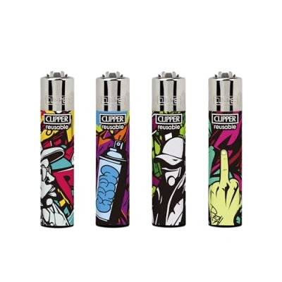 Image of ksp partners ltd e commerce 4 X CLIPPER LIGHTERS (GALAXY LEAVES)