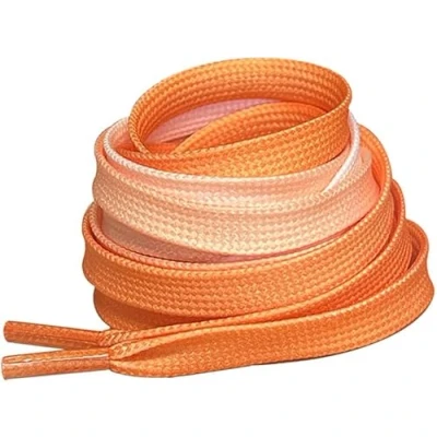 Image of 120cm Multi Coloured Ombre Orange Rainbow Flat Shoe Laces For Trainers Skate Shoes, Hi Tops, Shoes Boots are 10mm wide