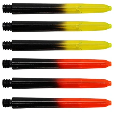 Image of 5 Sets (15 Stems) Two Tone Nylon Darts Shafts/Dart Stems, Medium &amp; Short Length (Medium 48mm, Yellow)