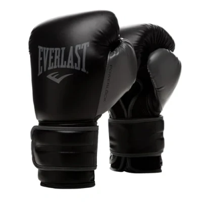Image of Everlast Unisex Power lock2 Pro Hook And Loop Boxing Gloves Black 12oz