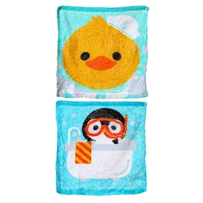 Image of Puckator Adoramals Bath Time Duck and Penguin Compressed Travel Towel Backpacking Traveling Essentials Essential Hangover Kit Holiday Camping Must Haves Accessories Face Expandable Towels