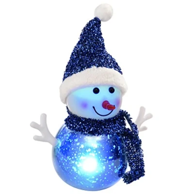 Image of WeRChristmas Snowman with Colour Changing LED Body Christmas Decoration 12 cm, Multi