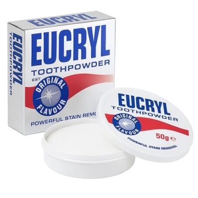 Image of Eucryl Original Flavour Toothpowder, Tooth Whitening Powder, Powerful Stain Remover, For Tobacco, Tea, Coffee &amp; Wine Stains, Unique Polishing Action, 1 x 50g