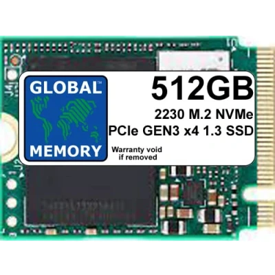 Image of GLOBAL MEMORY 512GB M.2 2230 PCIe Gen3 x4 NVMe SOLID STATE DRIVE (SSD) FOR LAPTOPS/DESKTOP PCs/SERVERS/WORKSTATIONS/MOTHERBOARDS