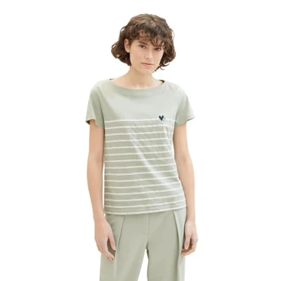 Image of TOM TAILOR Women&#039;s 1041289 T Shirt, 34895 Desert Green, Large