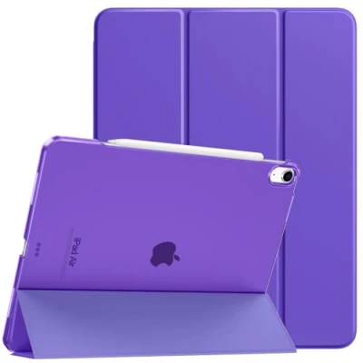 Image of TiMOVO for iPad Air 13 Inch Case M2 2024, Slim Stand Cover inch, Support Touch ID, Auto Wake/Sleep Smart Shell with Translucent Back, Case, Deep Purple