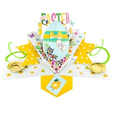 Image of Happy Easter Decorated Egg Pop Up Greeting Card 3D Cards EPOP010