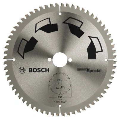 Image of Bosch 1x Circular Saw Blade Special (for Wood, Non Ferrous Metals, Plastic, Ø 230 x 2.5/1.8 30 mm, 64 Teeth, FT , Accessories for Saws)
