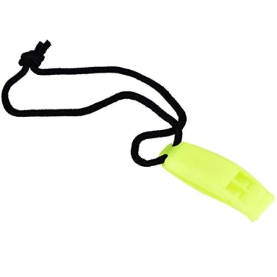 Image of Keenso Emergency Safety Whistle, Loud Diving Whistle Survival with lanyard for Boating Outdoor Camping Hiking Swimming(yellow green)