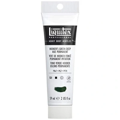 Image of Liquitex 1045225 Professional Heavy Body Acrylic Paint 59 ml Tube, Hooker’s Green Deep Hue Permanent