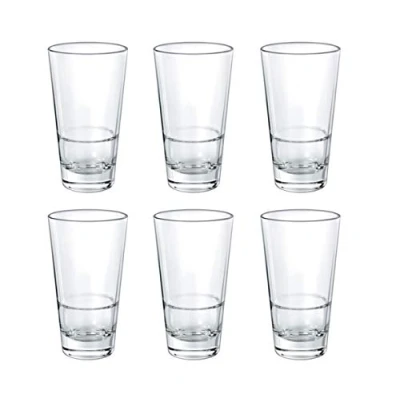 Image of Borgonovo Highball Glass Tumblers Glasses Set Of 6 355ml Hiball Tall Heavy Base Drinking Water Juice Cocktail Beer Party